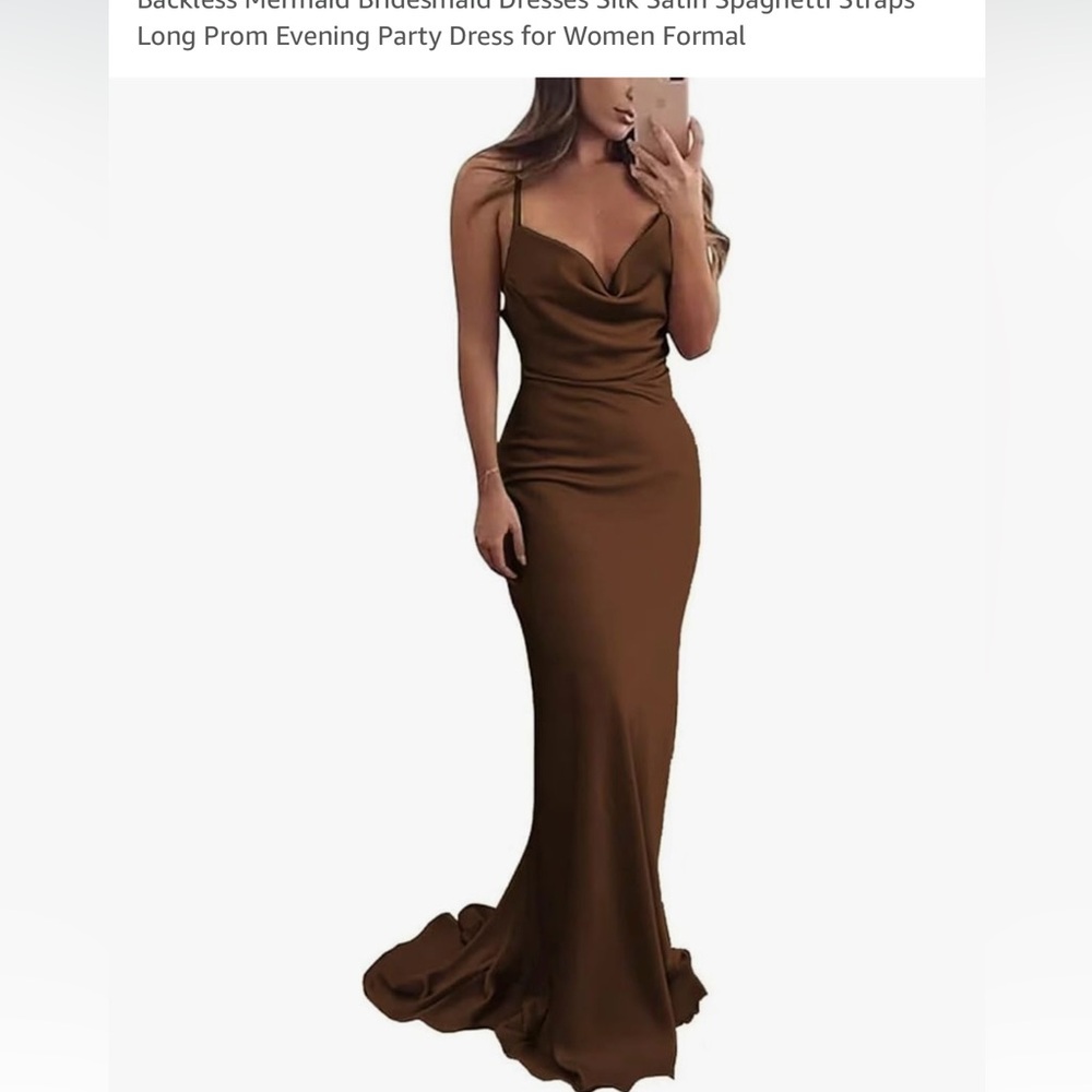 Backless Mermaid Bridesmaid Dresses Silk Satin Spaghetti Straps Long Prom Evenin